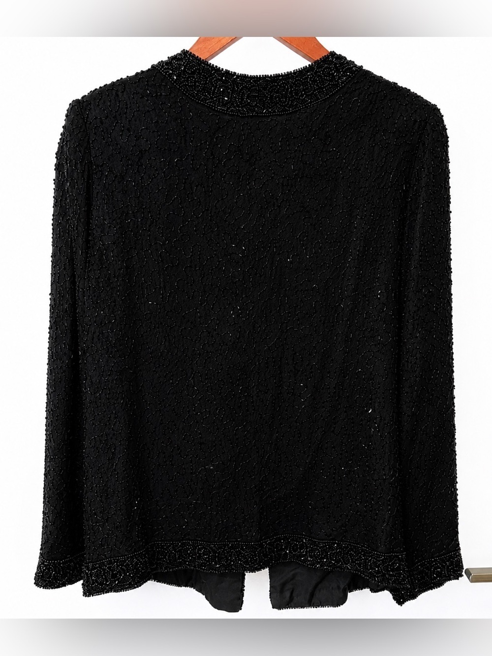 Vintage Laurence Kazar Elegant Silk Beaded Jacket Size PM - Picture 3 of 8